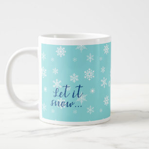 Lasst es schneien... Schönes Schneeflockendesign Jumbo-Tasse