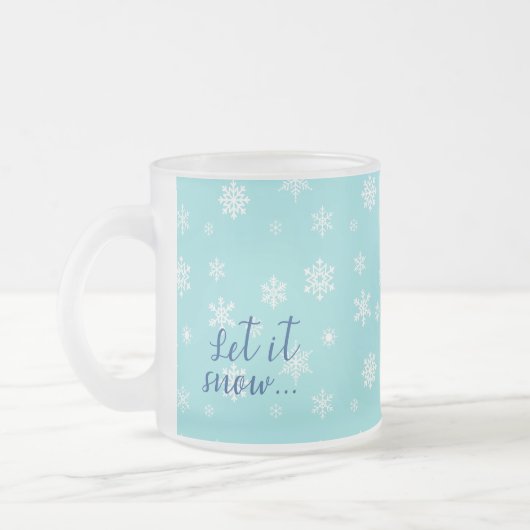 Lasst es schneien... Schönes Schneeflockendesign Mattglastasse (Links)