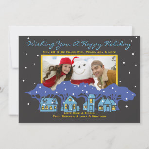 LASST ES SCHNEIEN Weihnachts-Familienfoto-Grußkart Feiertagskarte