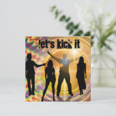 "Lasst es uns kick it" Einladung zum Geburtstag (Stehend Vorderseite)