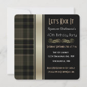 "Lasst es uns kick!" Karierte Einladung zum Geburt (Vorderseite)