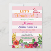 Lasst Flamingle Flamingo Quinceanera Party einlade Einladung (Vorderseite)