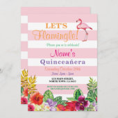 Lasst Flamingle Flamingo Quinceanera Party einlade Einladung (Vorne/Hinten)