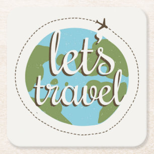 Lässt gehen Reise Rechteckiger Pappuntersetzer