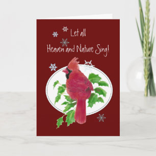 Lasst Himmel und Natur die Schrift Weihnachtsvogel Feiertagskarte