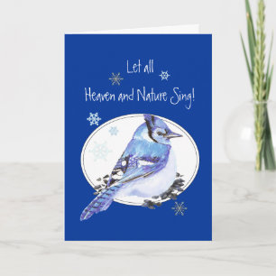 Lasst Himmel und Natur die Schrift Weihnachtsvogel Feiertagskarte