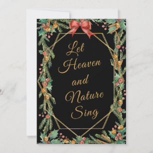 Lasst Himmel und Natur singen - Goldrahmen - Natur Feiertagskarte