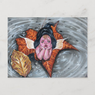 Lässt ihre einzige Babyfee Herbst Blätter Postkart Postkarte