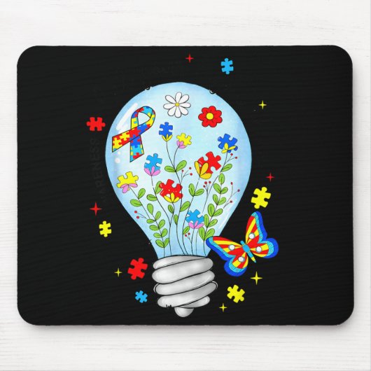 Lasst Licht scheinen Autistischer Blau Autismus-Be Mousepad (Vorne)