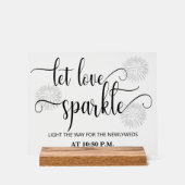 Lasst Liebe funkeln Hochzeit Acrylschild (Vorderseite)