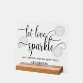 Lasst Liebe funkeln Hochzeit Acrylschild (Winkel)