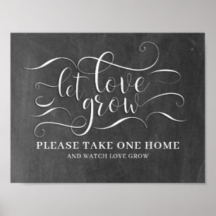 Lasst Liebe wachsen Hochzeitsschild Poster