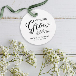 Lasst Liebe wachsen rund um die Hochzeit Geschenkanhänger