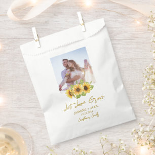 Lasst Liebe wachsen Sonnenblumen-Samen-Foto-Hochze Geschenktütchen