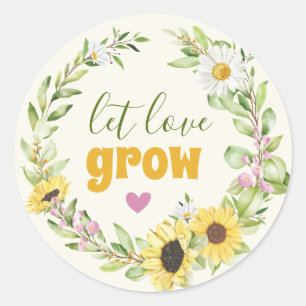 Lasst Liebe Wilde Blume Sonnenblume Brause Shower  Runder Aufkleber