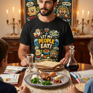 Lasst mein Volk lustig essen Pessach Seder Grafik T-Shirt
