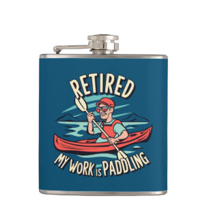 Lässt meine Arbeit Kayak paddeln Flachmann