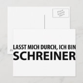 lasst mich durch, ich bin schreiner postkarte (Vorne/Hinten)