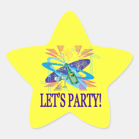 Lässt Party Stern-Aufkleber (Vorderseite)