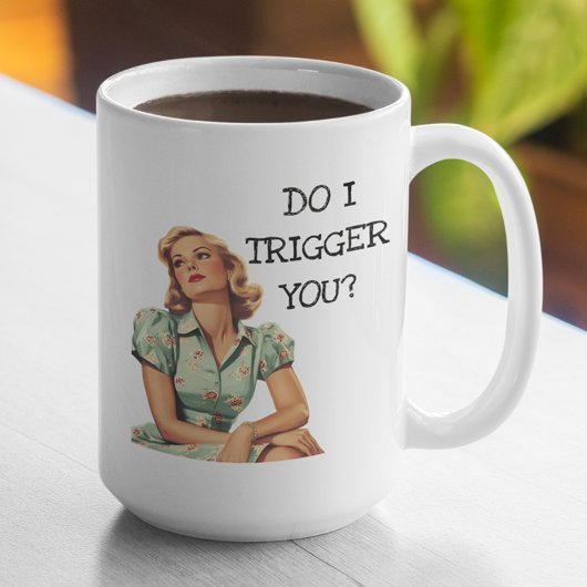 Lässt sich deine lustige Retro-Hausfrau auslösen? Kaffeetasse