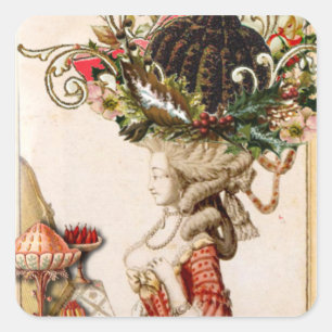 Lasst sie doch Pudding essen! Marie Antoinette Wei Quadratischer Aufkleber