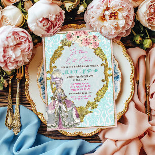 Lasst sie Kuchen essen Marie Antoinette Brautparty Einladung