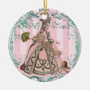Lasst Sie Kuchen essen Marie Antoinette Rosa Ornam Keramik Ornament