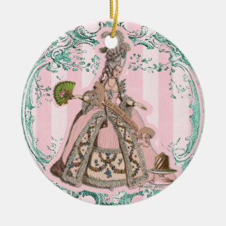 Lasst Sie Kuchen essen Marie Antoinette Rosa Ornam Keramik Ornament