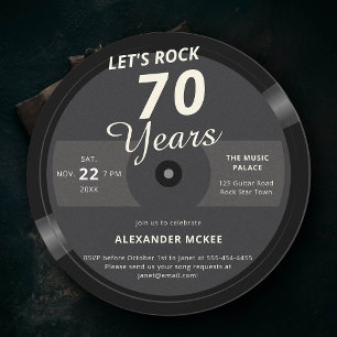 Lasst uns 70 Jahre Vintage-Record-Label-Geburtstag Einladung