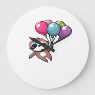 Lasst uns abhängen, es ist mein Geburtstagsballon Große Wanduhr