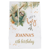 Lasst uns abhängen, Faultier-Kinder-Geburtstag Mittlere Geschenktüte (Rückseite)