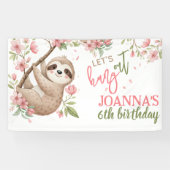 Lasst uns abhängen Faultier Kindergeburtstag Banner (Horizontal)