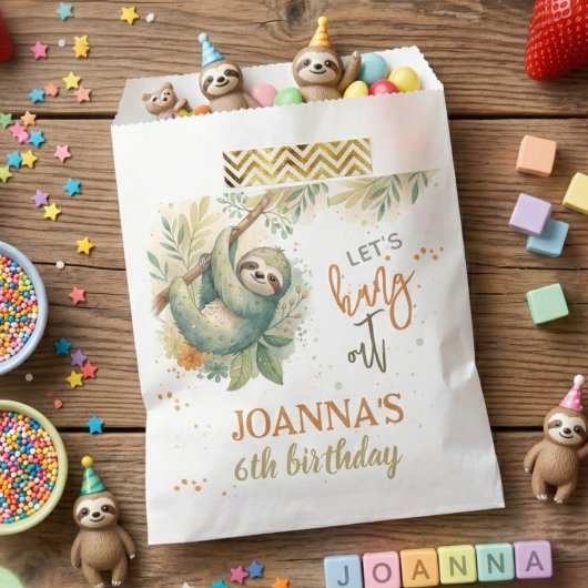 Lasst uns abhängen Faultier Kindergeburtstag Geschenktütchen