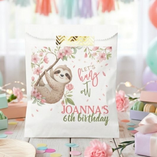 Lasst uns abhängen Faultier Kindergeburtstag Geschenktütchen