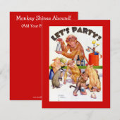Lasst uns Affen-Shines Party machen Einladung (Vorne/Hinten)