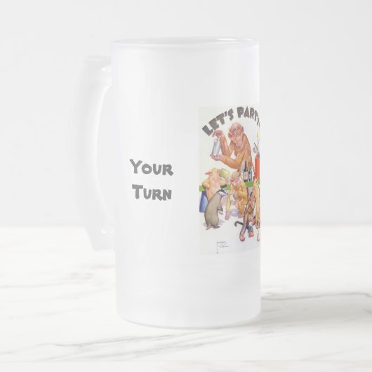 Lasst uns Affen-Shines Party machen Mattglas Bierglas (Vorderseite Links)