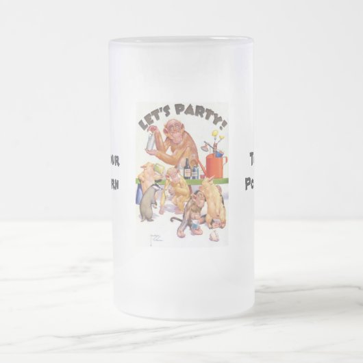 Lasst uns Affen-Shines Party machen Mattglas Bierglas (Mittel)