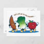 Lasst uns alle auf den Markt gehen Postkarte (Vorne/Hinten)