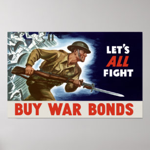 Lasst uns alle kämpfen! Kauf von Kriegsanleihen —  Poster