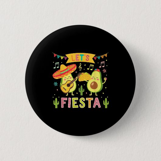 Lasst uns am 5. Cinco de Mayo feiern, süße Avocado Button (Vorderseite)