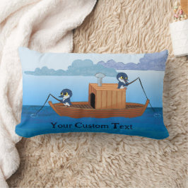 Lasst uns angeln gehen - niedliche Pinguine Cartoo Lendenkissen