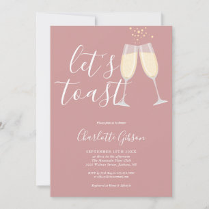 Lasst uns auf das Brautpaar anstoßen Dusty Rose Pi Einladung