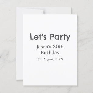 Lasst uns auf den einfachen 30. Geburtstag feiern  Postkarte