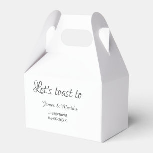Lasst uns auf den Namen des Verlobungsfestes ansto Geschenkschachtel