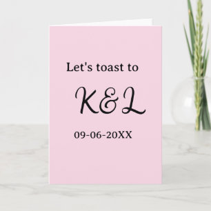 Lasst uns auf den Verlobungsnamen Buchstabe rosa a Karte