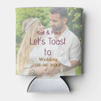 Lasst uns auf die Hochzeit anstoßen name datum ein Dosenkühler