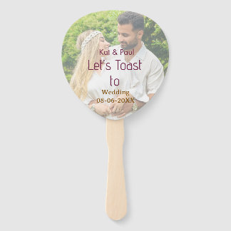Lasst uns auf die Hochzeit anstoßen name datum ein Fächer