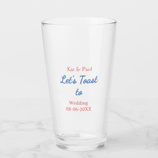 Lasst uns auf die Hochzeit anstoßen name datum ein Glas