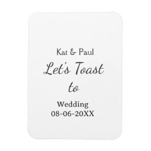 Lasst uns auf die Hochzeit anstoßen name datum ein Magnet
