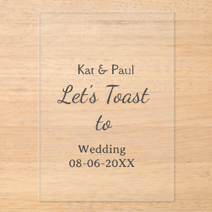 Lasst uns auf die Hochzeit Name Datum einfaches Pa Acryleinladungen